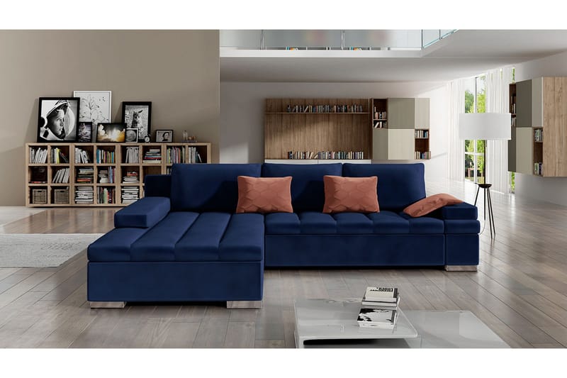 Naoma 4-seters Sovesofa Venstre - Blå - Møbler - Sofaer - Sovesofaer