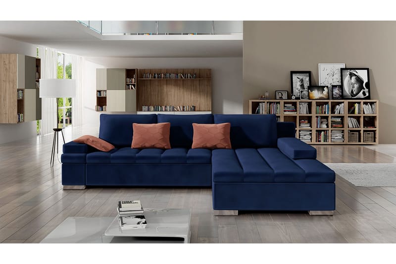 Naoma Sovesofa Høyre - Blå - Møbler - Sofaer - Sovesofaer