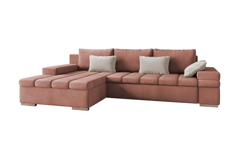 Naoma Sovesofa m. Divan 3-seters L-formet - Rosa - Møbler - Sofaer - Sovesofaer