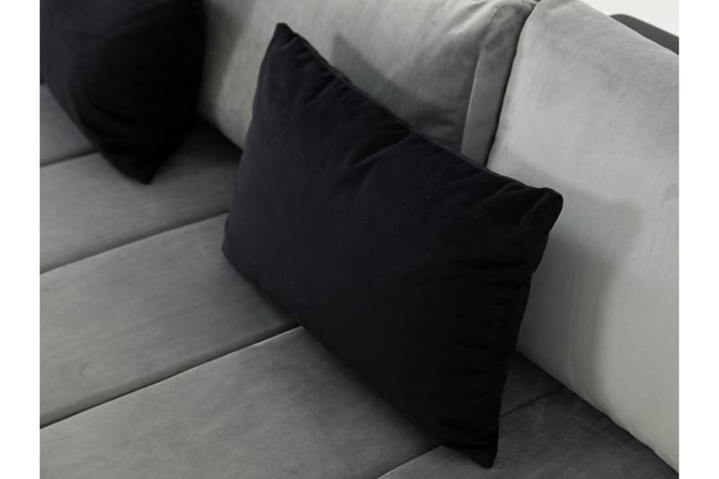 Naoma Sovesofa m. Divan 3-seters L-formet - Svart/Grå - Møbler - Sofaer - Sovesofaer