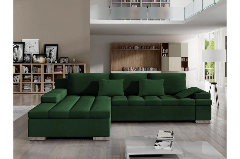 Naoma Sovesofa Med 3-Seters Divan, Grønn