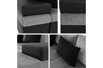 Naoma Sovesofa Med 3-Seters Divan - Svart - Møbler - Sofaer - Sovesofaer