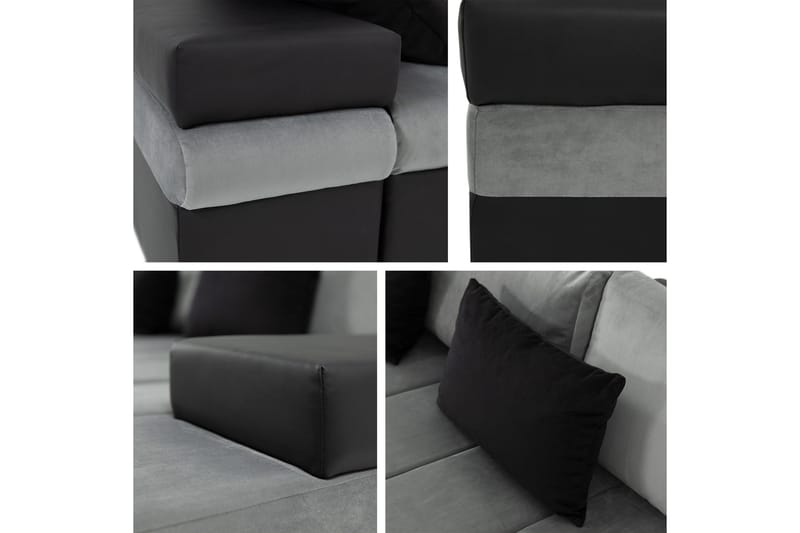 Naoma Sovesofa Med 3-Seters Divan - Svart - Møbler - Sofaer - Sovesofaer