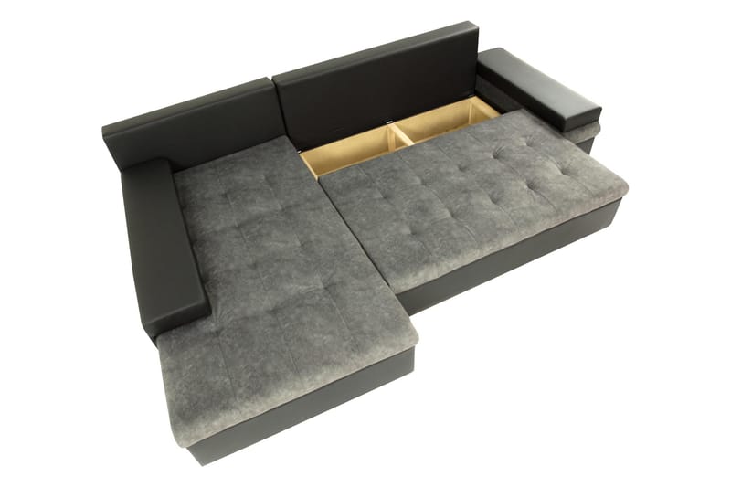 Naoma Sovesofa Med 3-Seters Divan - Svart/Brun - Møbler - Sofaer - Sovesofaer