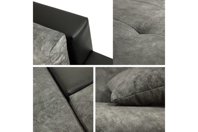 Naoma Sovesofa Med 3-Seters Divan - Svart/Brun - Møbler - Sofaer - Sovesofaer