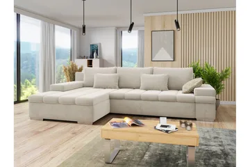 Naoma Sovesofa med Divan 4-sits - Beige - Møbler - Sofaer - Sovesofaer