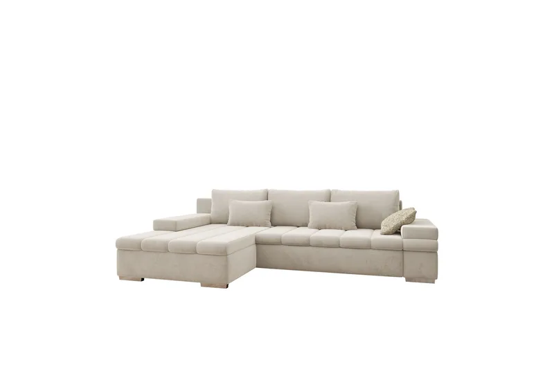 Naoma Sovesofa med Divan 4-sits - Beige - Møbler - Sofaer - Sovesofaer