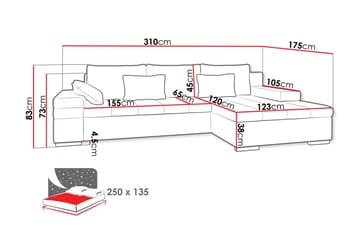Naoma Sovesofa med Divan 4-sits - Marineblå - Møbler - Sofaer - Sovesofaer