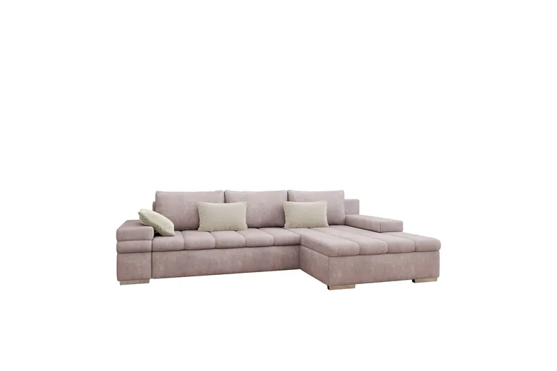 Naoma Sovesofa med Divan 4-sits - Rosa - Møbler - Sofaer - Sovesofaer
