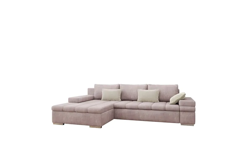 Naoma Sovesofa med Divan 4-sits - Rosa - Møbler - Sofaer - Sovesofaer