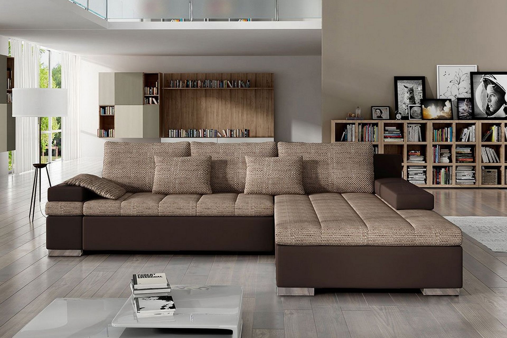 Naoma Sovesofa med Divan Høyre - Beige/Brun - Møbler - Sofaer - Sovesofaer