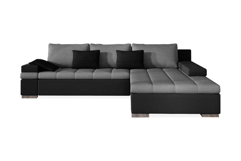 Naoma Sovesofa med Divan Høyre - Svart/Grå - Møbler - Sofaer - Sovesofaer