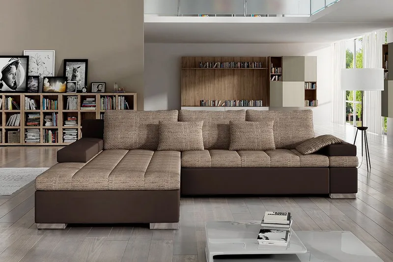 Naoma Sovesofa med Divan Venstre - Beige/Brun - Møbler - Sofaer - Sovesofaer