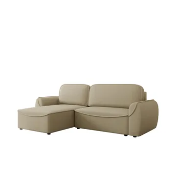 Navrel 3-seters Sovesofa med Sjeselong og Oppbevaring - Beige - Møbler - Sofaer - Sovesofaer