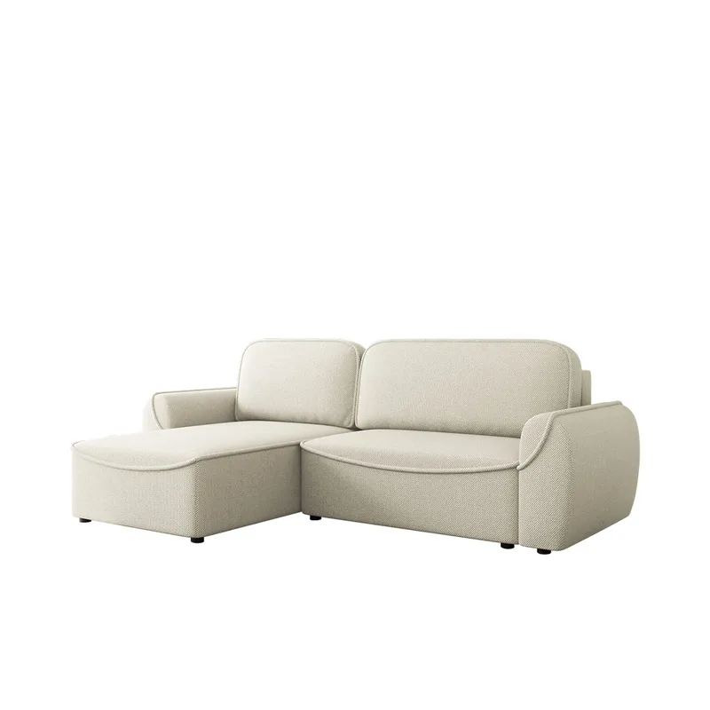 Navrel 3-seters Sovesofa med Sjeselong og Oppbevaring, Lys beige