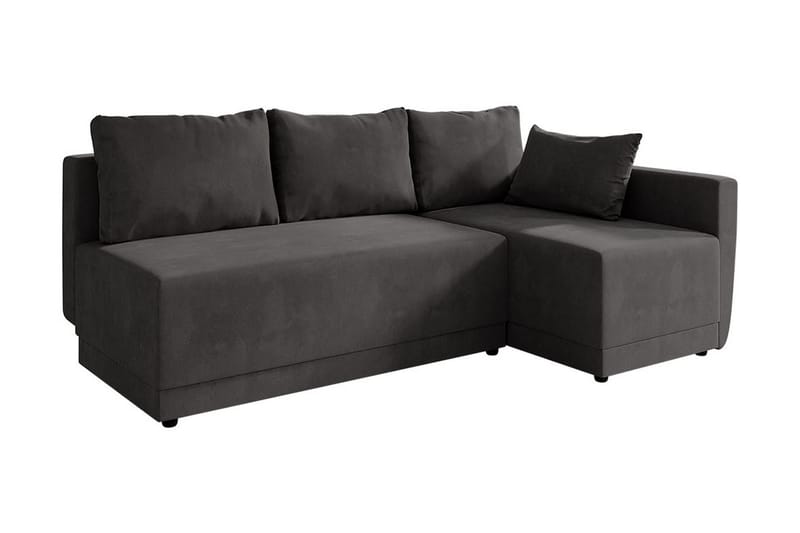 Nestor Hjørnesofa Høyre - Svart - Sovesofaer - Sovesofa divan - Fløyel sofaer