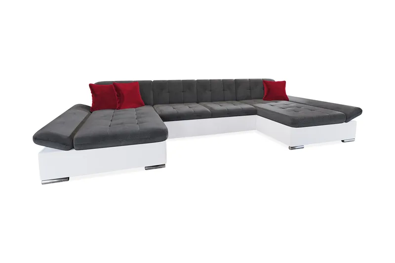 Niesha U-sovesofa, Grå/Hvit/Rød