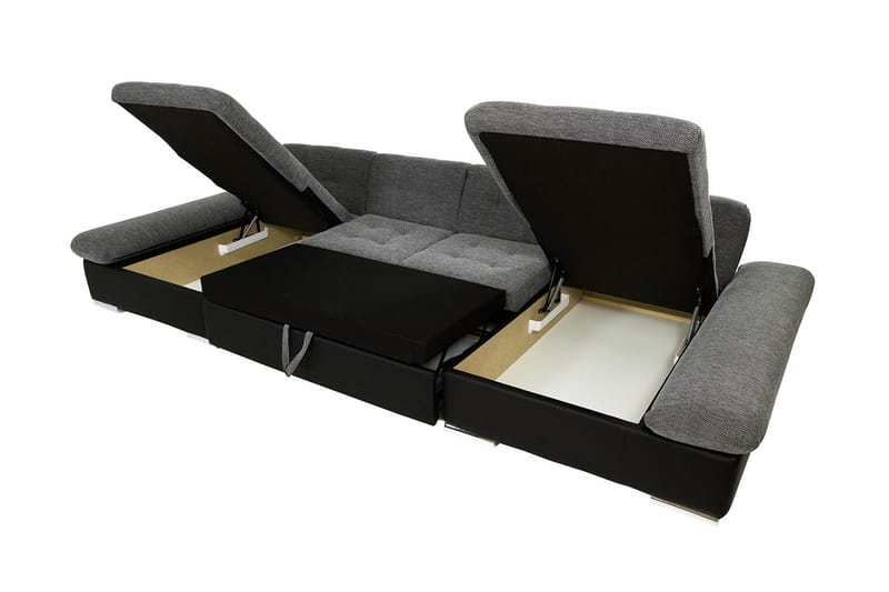 Niesha U-sovesofa - Svart - Møbler - Sofaer - Sovesofaer