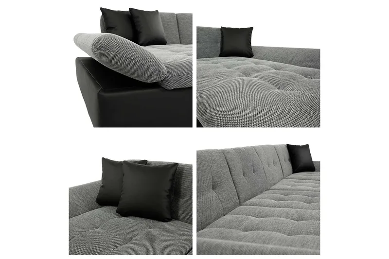 Niesha U-sovesofa - Svart - Møbler - Sofaer - Sovesofaer