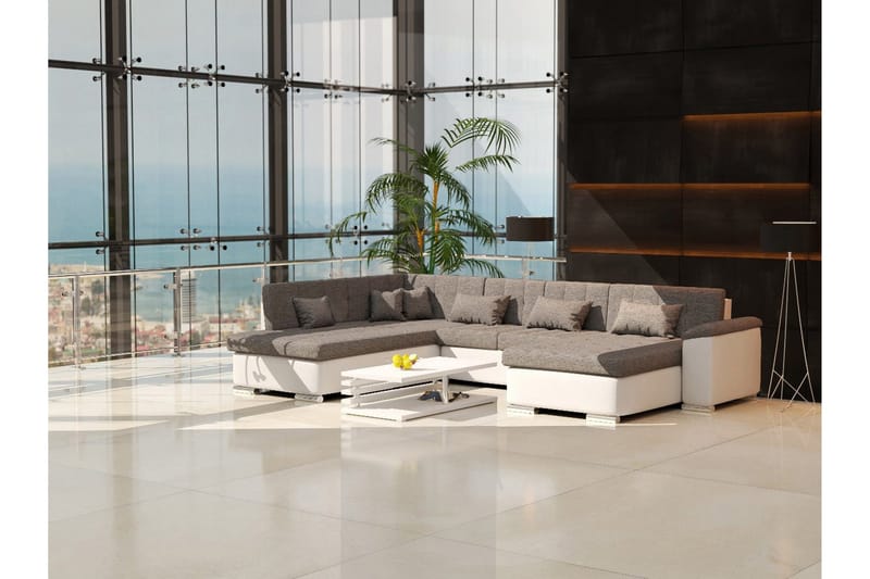Niko U-sovesofa 350x205x76 cm - Beige / Grå - Møbler - Sofaer - Sovesofaer