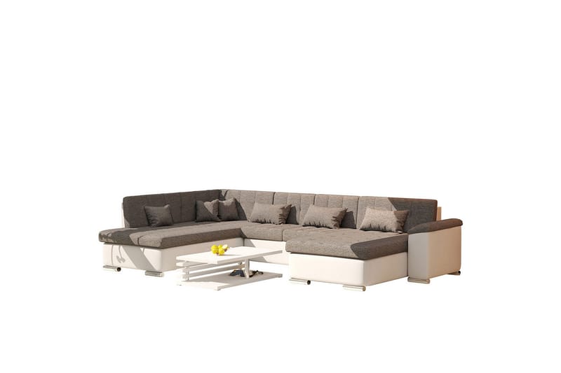 Niko U-sovesofa 350x205x76 cm - Beige / Grå - Møbler - Sofaer - Sovesofaer