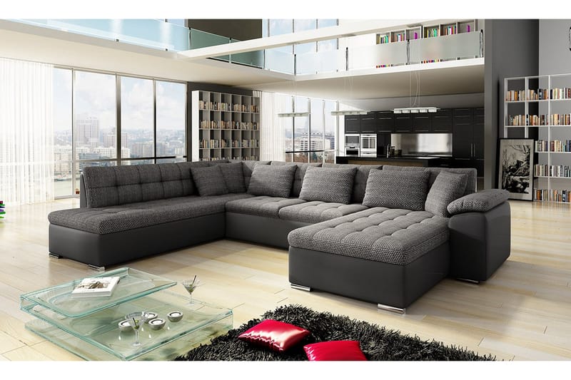 Niko U-sovesofa 350x205x76 cm - Grå - Møbler - Sofaer - Sovesofaer