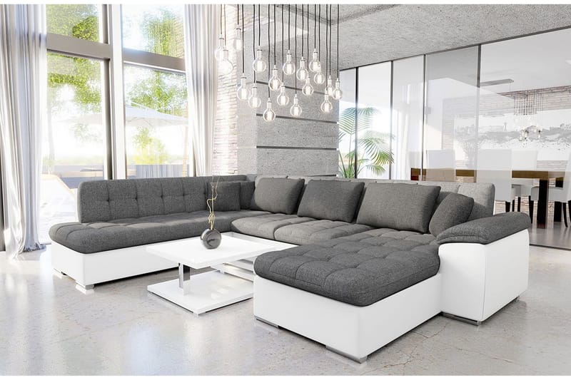 Niko U-sovesofa 350x205x76 cm - Sovesofaer - Sovesofa divan - Skinnsofaer