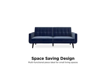 Nola 3-seters Sovesofa Fløyel/Blå - Dorel Home - Møbler - Sofaer - Sovesofaer - 3 seters sovesofa