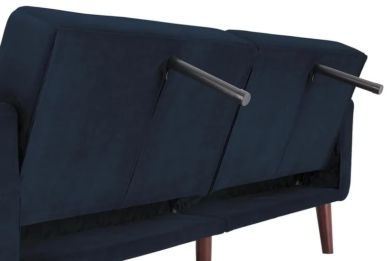 Nola 3-seters Sovesofa Fløyel/Blå - Dorel Home - Møbler - Sofaer - Sovesofaer - Langsgående sovesofa