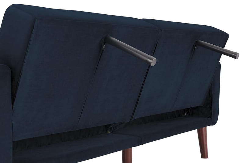 Nola 3-seters Sovesofa Fløyel/Blå - Dorel Home - Møbler - Sofaer - Sovesofaer - Langsgående sovesofa