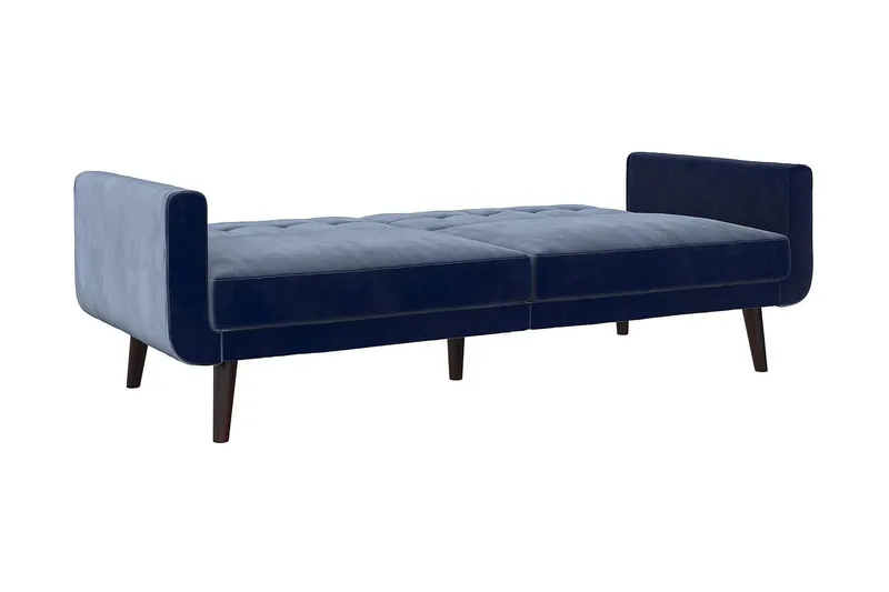 Nola 3-seters Sovesofa Fløyel/Blå - Dorel Home - Møbler - Sofaer - Sovesofaer - Langsgående sovesofa