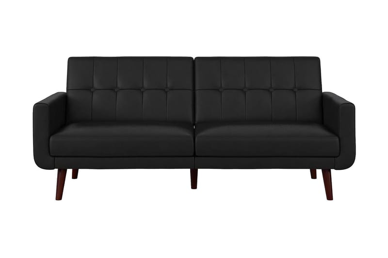 Nola 3-seters Sovesofa Kunstlær/Svart - Dorel Home - Møbler - Sofaer - Sovesofaer - Langsgående sovesofa