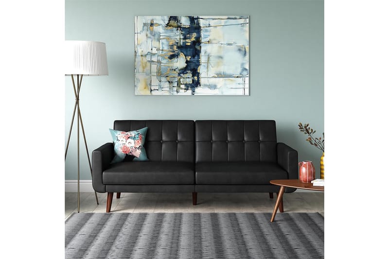 Nola 3-seters Sovesofa Kunstlær/Svart - Dorel Home - Møbler - Sofaer - Sovesofaer - Langsgående sovesofa