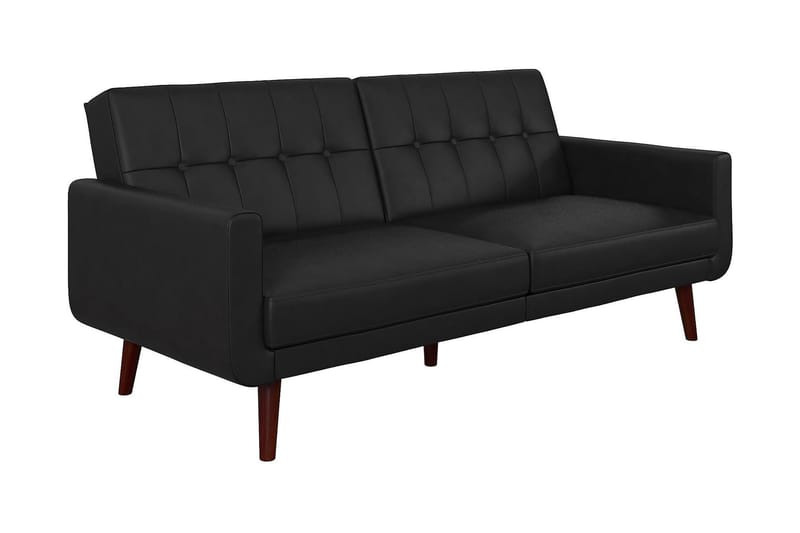 Nola 3-seters Sovesofa Kunstlær/Svart - Dorel Home - Møbler - Sofaer - Sovesofaer - Langsgående sovesofa