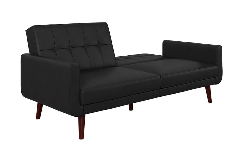 Nola 3-seters Sovesofa Kunstlær/Svart - Dorel Home - Møbler - Sofaer - Sovesofaer - Langsgående sovesofa