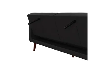 Nola 3-seters Sovesofa Kunstlær/Svart - Dorel Home - Møbler - Sofaer - Sovesofaer - Langsgående sovesofa