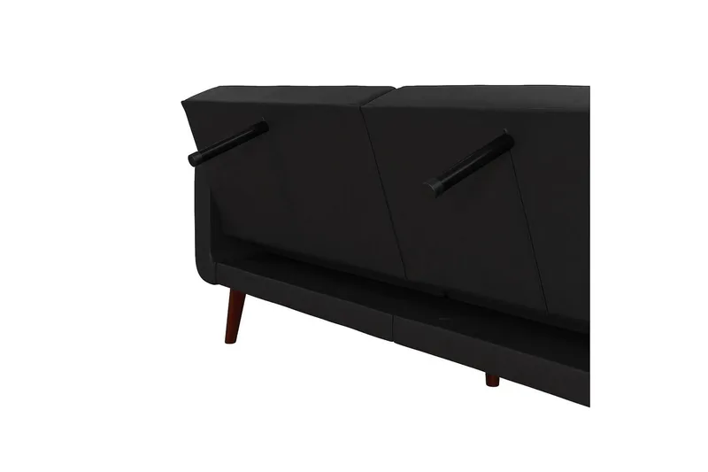 Nola 3-seters Sovesofa Kunstlær/Svart - Dorel Home - Møbler - Sofaer - Sovesofaer - Langsgående sovesofa