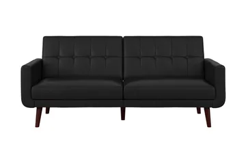 Nola 3-seters Sovesofa Kunstlær/Svart - Dorel Home - Møbler - Sofaer - Sovesofaer - Langsgående sovesofa