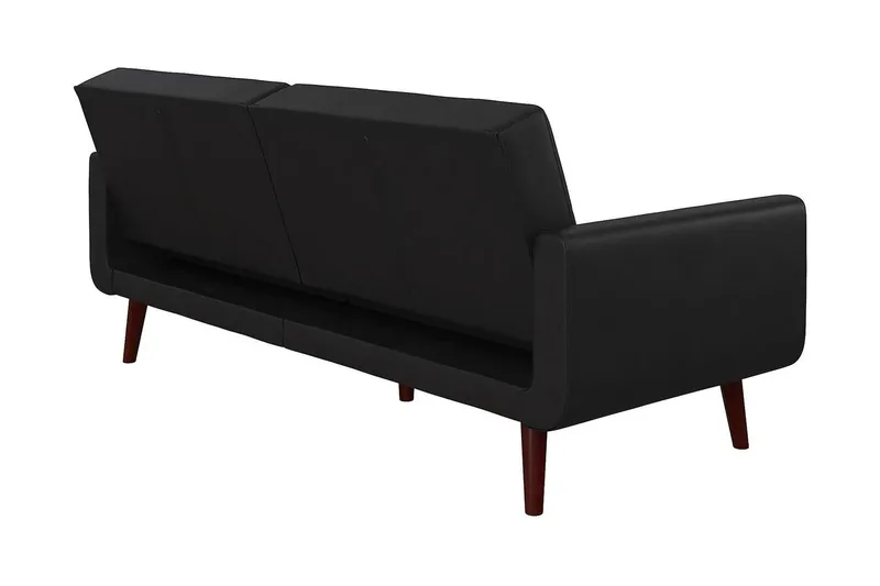Nola 3-seters Sovesofa Kunstlær/Svart - Dorel Home - Møbler - Sofaer - Sovesofaer - Langsgående sovesofa