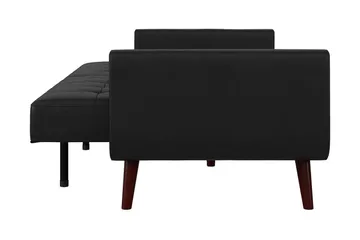 Nola 3-seters Sovesofa Kunstlær/Svart - Dorel Home - Møbler - Sofaer - Sovesofaer - Langsgående sovesofa