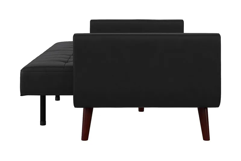 Nola 3-seters Sovesofa Kunstlær/Svart - Dorel Home - Møbler - Sofaer - Sovesofaer - Langsgående sovesofa