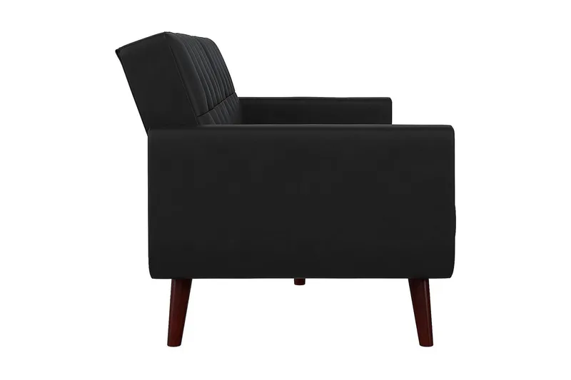 Nola 3-seters Sovesofa Kunstlær/Svart - Dorel Home - Møbler - Sofaer - Sovesofaer - Langsgående sovesofa