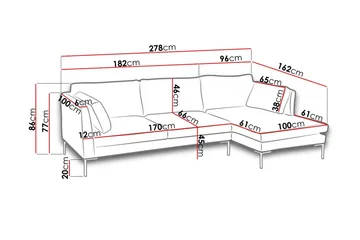 Ocean Hjørnesofa Venstre - Rosa - Møbler - Sofaer - Sovesofaer