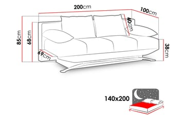 Oils Sovesofa 200x100x85 cm - Møbler - Sofaer - Sovesofaer