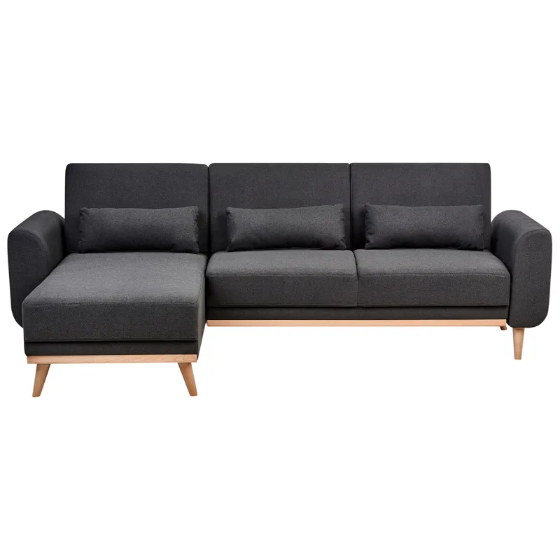 Ollsta 3-seter Venstrevendt Sovesofa 100x216 cm i Stoff, Antrasitt