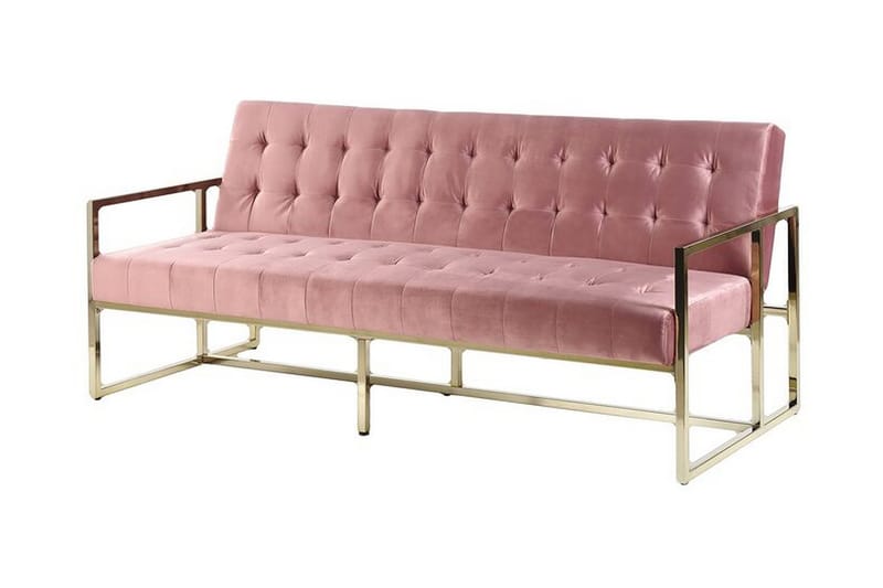 Ordsbo 3-seter Sovesofa - Fløyel / Rosa - Møbler - Sofaer - Sovesofaer