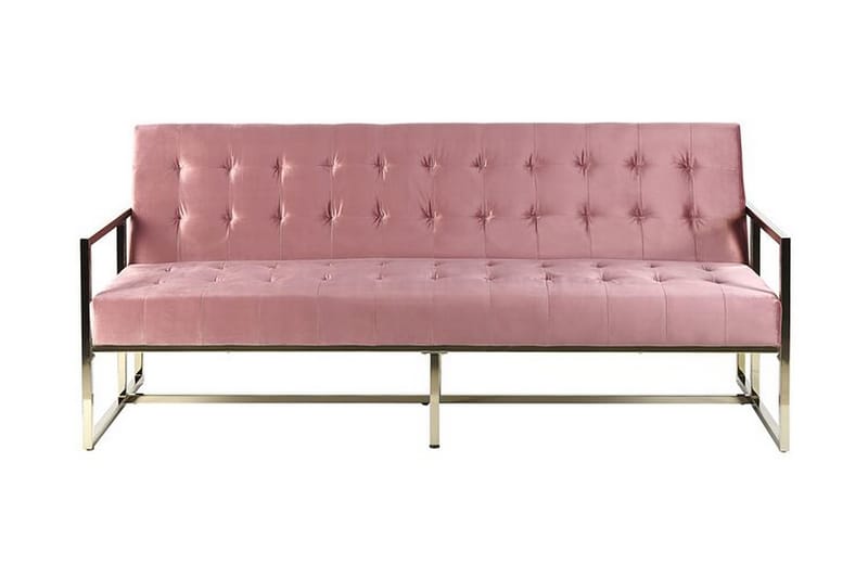 Ordsbo 3-seter Sovesofa - Fløyel / Rosa - Møbler - Sofaer - Sovesofaer