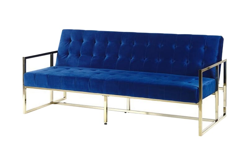 Ordsbo 3-seter Sovesofa - Fløyel/Marineblå - Møbler - Sofaer - Sovesofaer