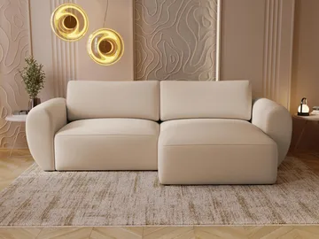 Osvar 3-seters sovesofa med sjeselong til høyre og oppbevaring - Beige - Møbler - Sofaer - Sovesofaer