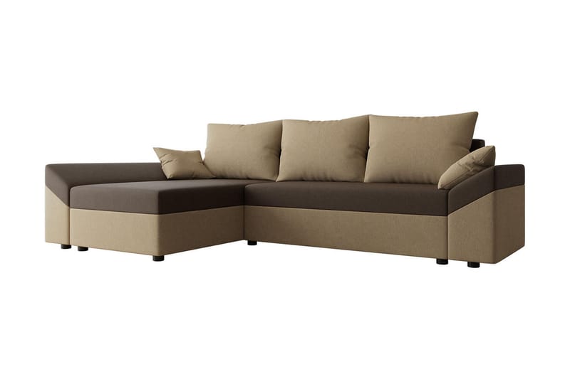 Ovadia 5-seters Sovesofa - Brun/Beige - Sovesofaer - Sovesofa divan - Fløyel sofaer